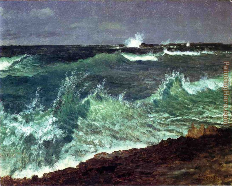 Seascape painting - Albert Bierstadt Seascape art painting